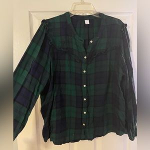 Green and navy old navy button up